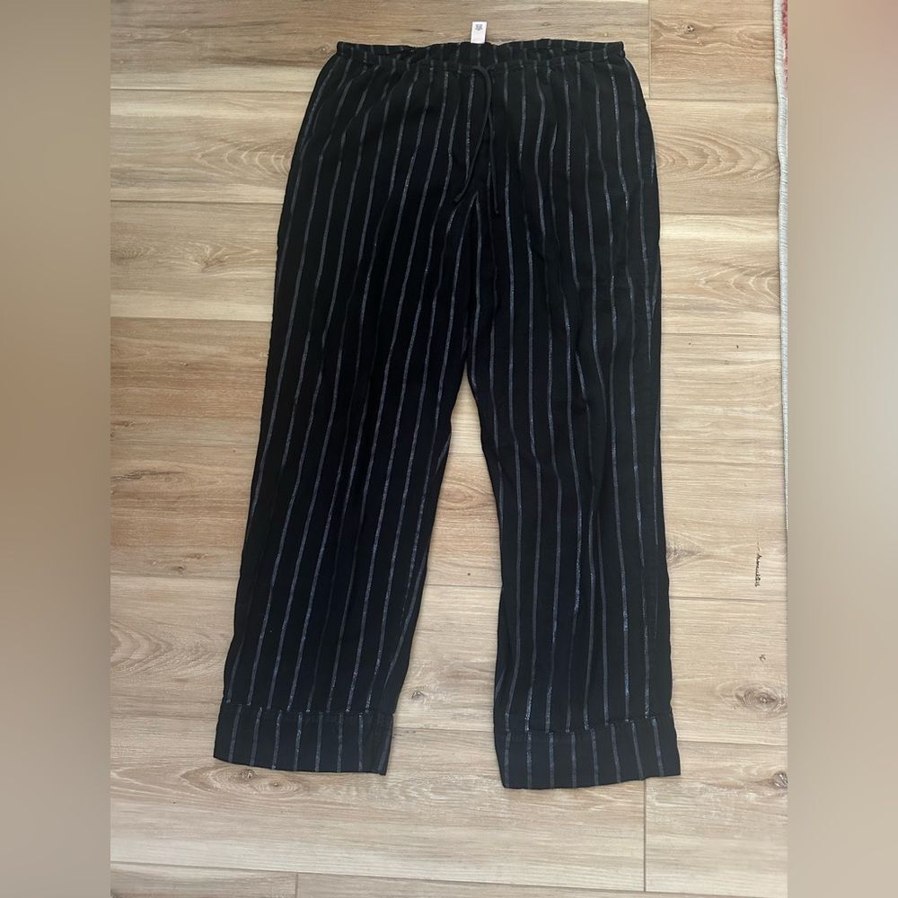Victorias Secret Silver Metallic Stripe Lounge Pants L
